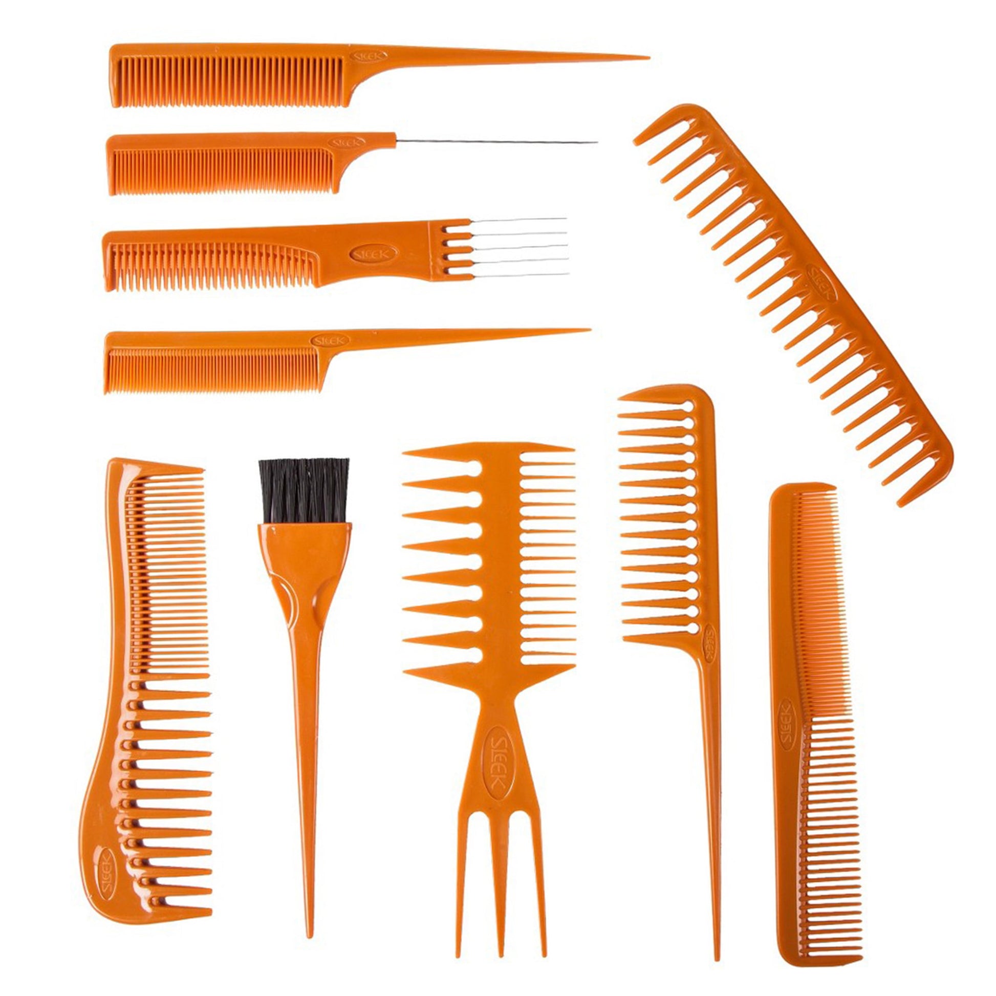 Assorted Comb Set, Brown, 10 Count