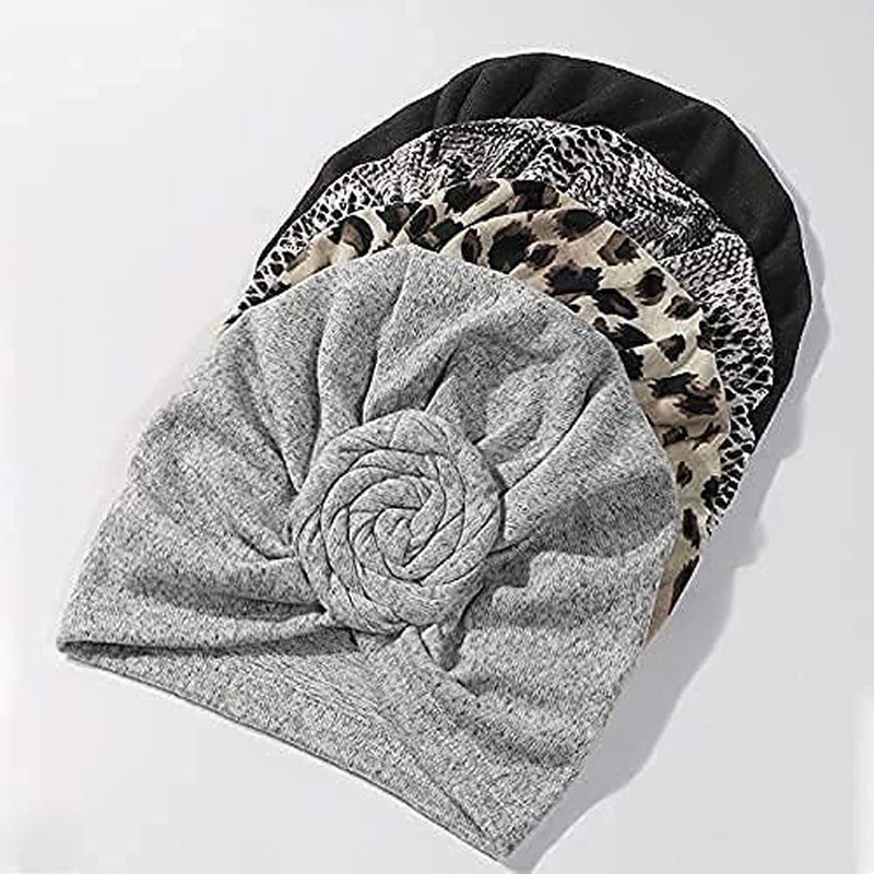 Stretch Turban Hats for Women - African Knot Headwraps Soft Pre Tied Bonnet Hair Wrap Pretied for Black Women