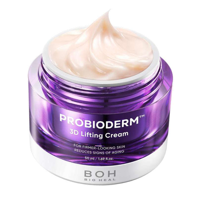 BIOHEAL BOH Probioderm 3D Lifting Cream 1.7 Fl Oz | Advanced Korean Anti-Aging Probiotic Facial Night Cream with 17-Peptide Complex & Patented Probioderm for Wrinkles on Face and Neck
