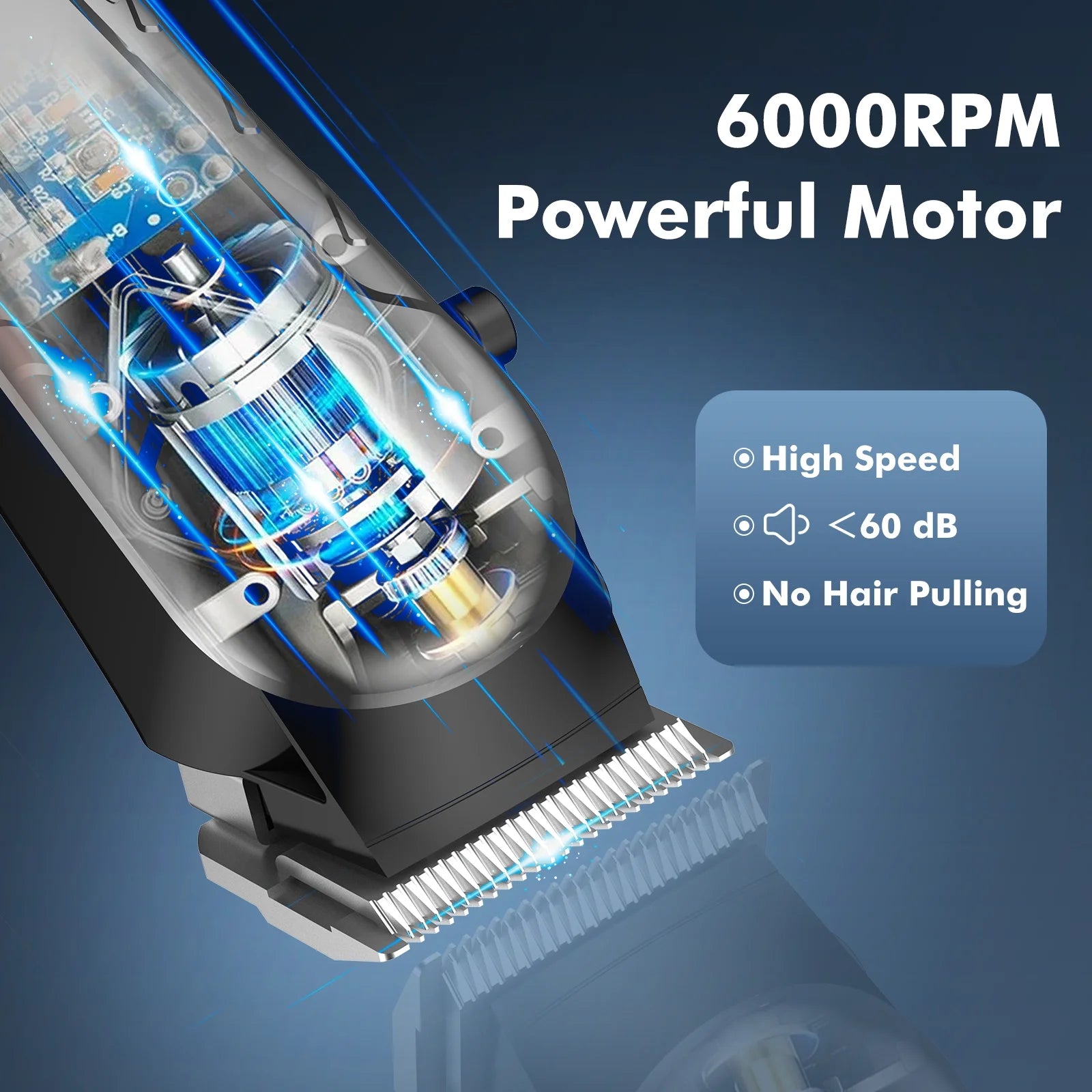 Hair Clippers for Men, Professional Cordless Barber Clippers Trimmer with 10 Combs, Haircut Gift for Him