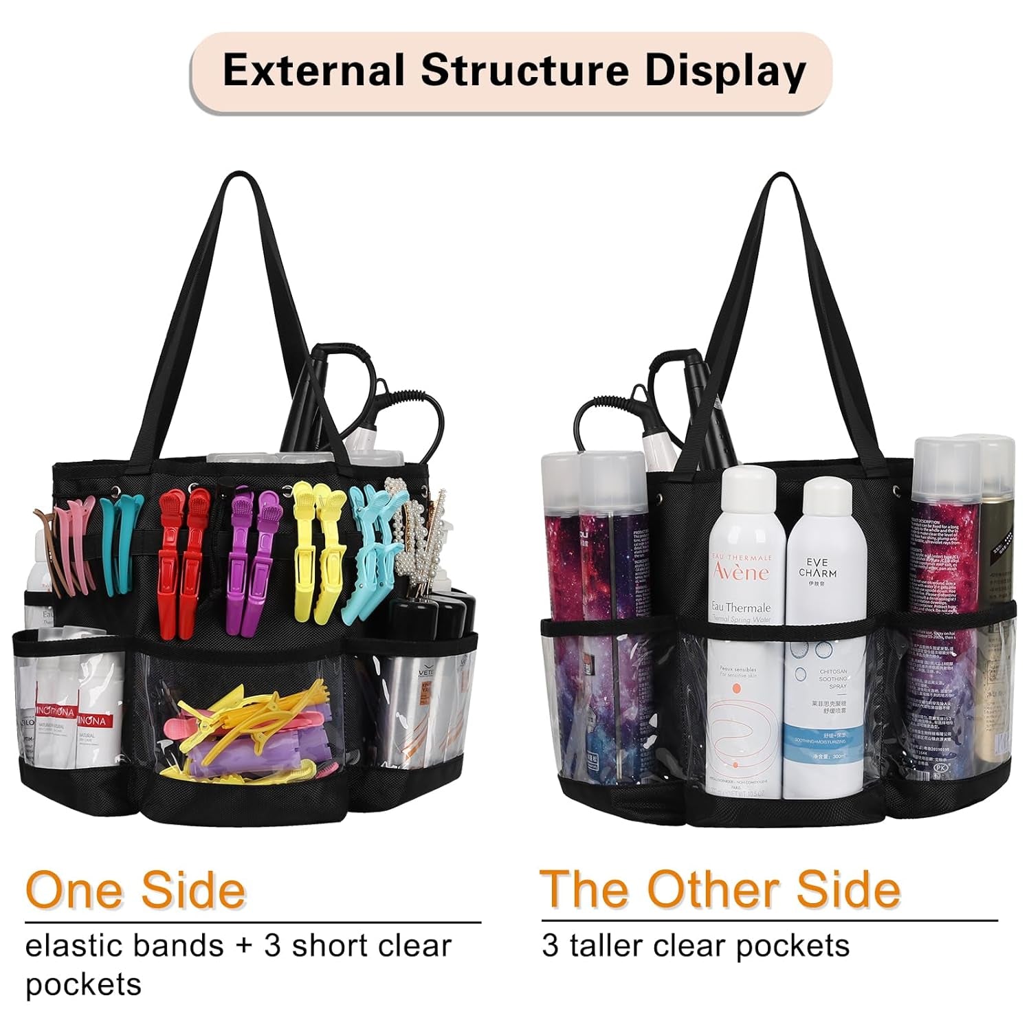 2-Piece Hairstylist Travel Bag Set: Large Capacity, Heat Resistant, Professional Makeup & Waterproof Shower Bag