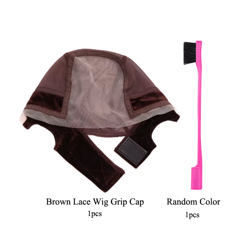 Female Headband Wig Cap Hd Lace Wig Cap for Wig Making U Part Wig Caps with Adjustable Velvet Wig Grip to Wear Wig Nude Hair Net