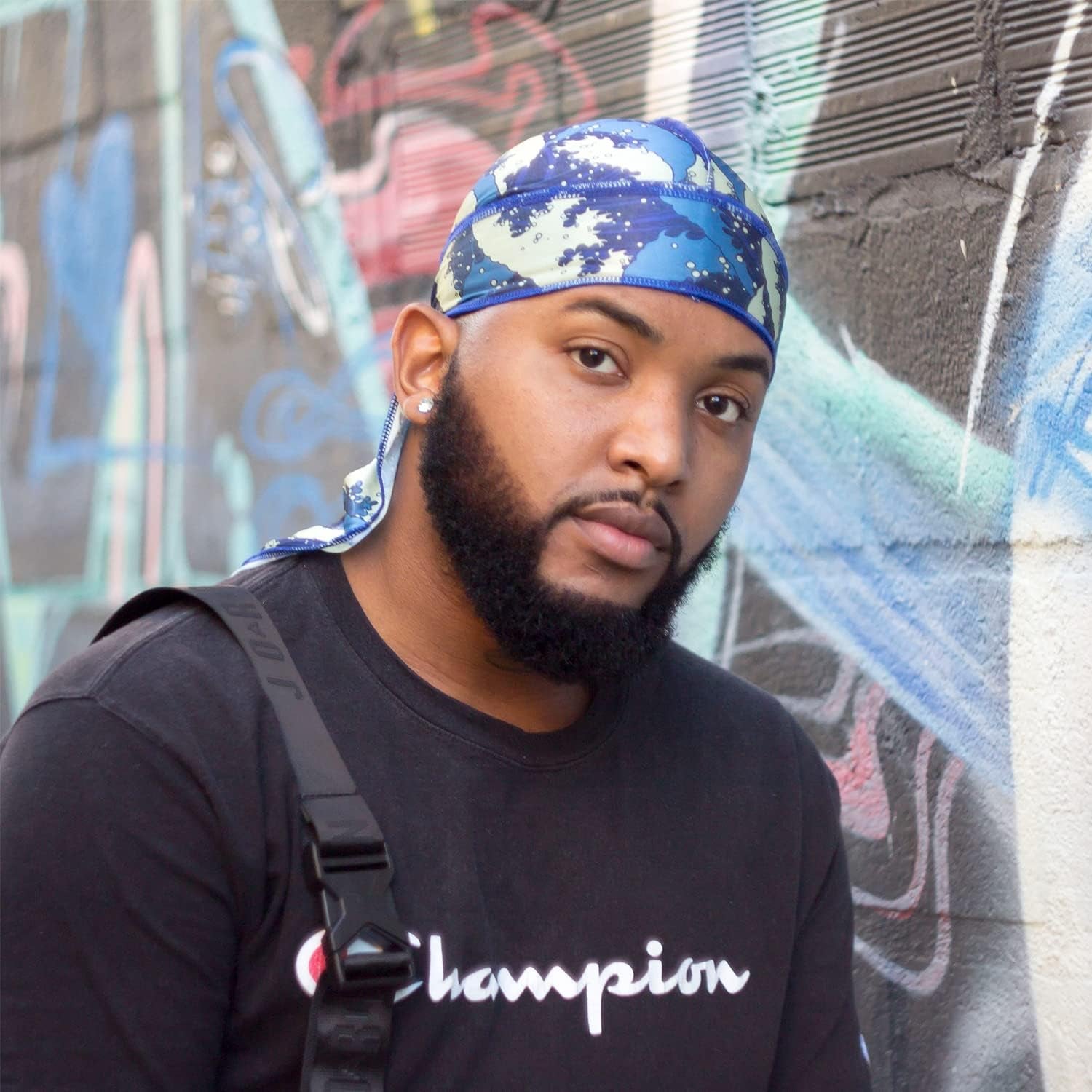 4PCS Silky Durags for Men 360 Waves, Designer Do Rag, 1 Wave Cap