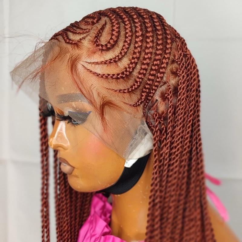 Full Lace Fiber Wig Heart Lemonade Braided Wig for Black American