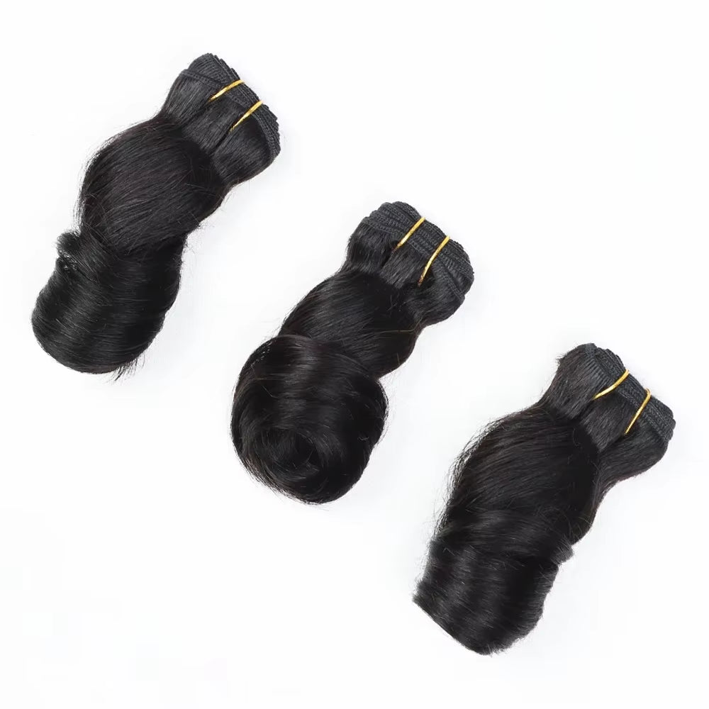 3Pcs Loose Wave Short Curly Hair Bundles Brazilian Hair Weave Bundles 100% Human Hair Bundles Hair Extension Human Hair Bundles