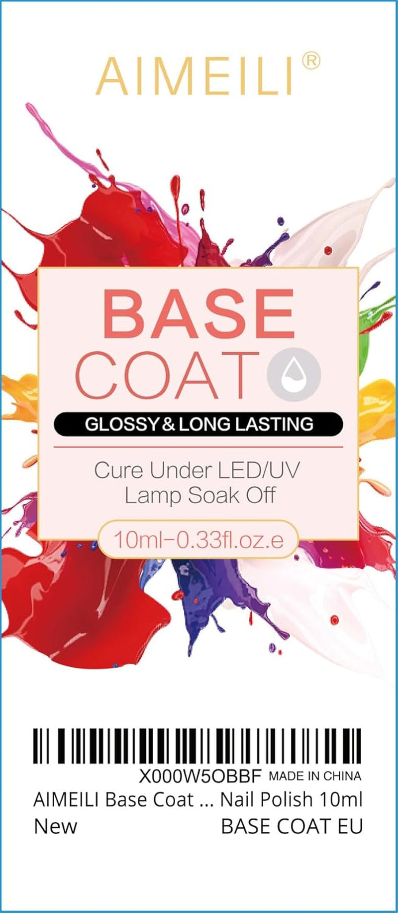 Nutrition Base Coat Soak off U V LED Hema Free Cruelty Free Vegan Gel Nail Polish