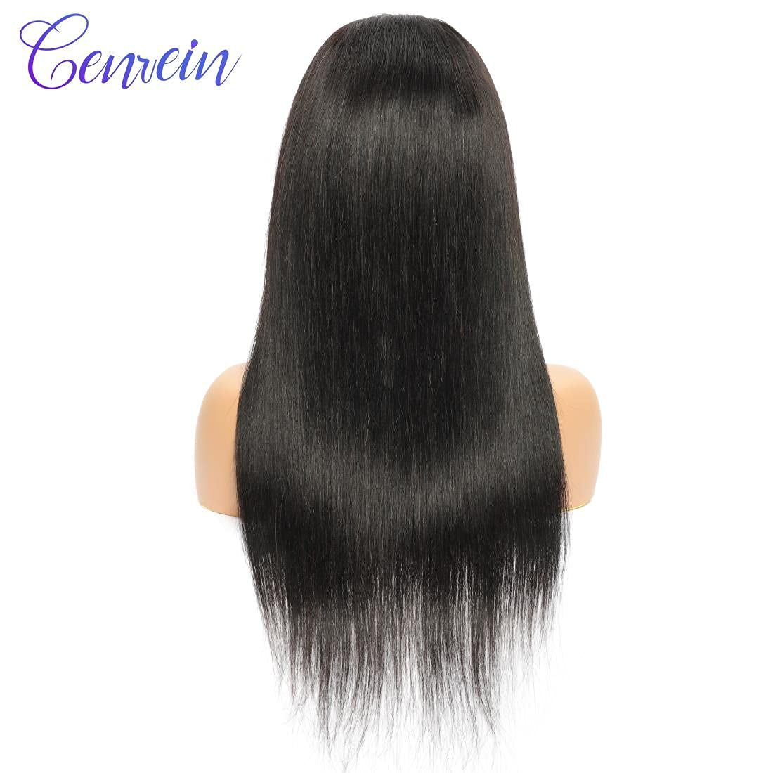 Brazilian Straight Human Hair Headband Wigs for Black Women Glueless None Lace Front Virgin Straight Human Hair Wigs 150% Density Natural Color 16 Inch