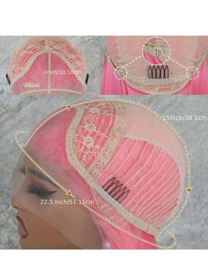 32 Inch Burgundy Long Straight Wigs for Women, Gorgeous Fluffy Wigs without Bangs, Synthetic Lace Front Wigs for Party, Daily Use, Birthday Outfits 2024 Glueless Wigs