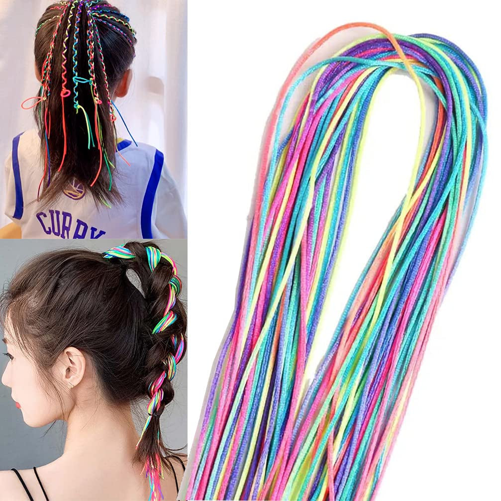 30 Pcs Hair Braids Assorted Gradient Color Mix Colorful Wrap String Rope Strands DIY African Girl Braid Hair Accessories