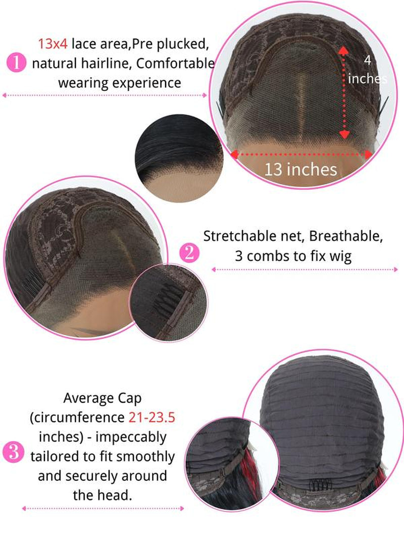 28 Inch Lace Front Wigs for Women, Gorgeous Fluffy Wigs without Bangs, Synthetic Lace Front Wigs for Party, Daily Use