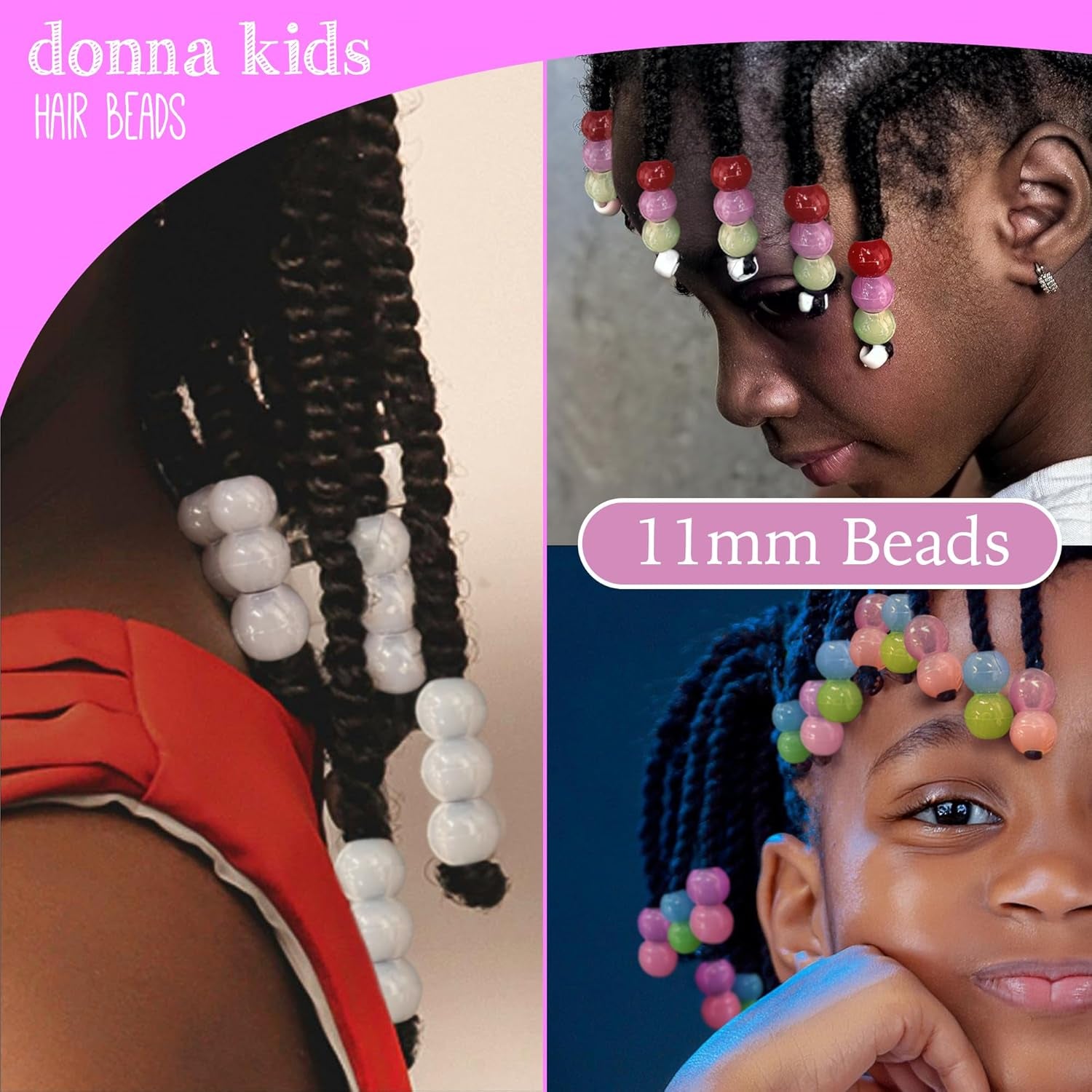 Hair Braiding Kit: Assorted 13X11Mm Plastic Pony Beads, Quick Beaders for Kids