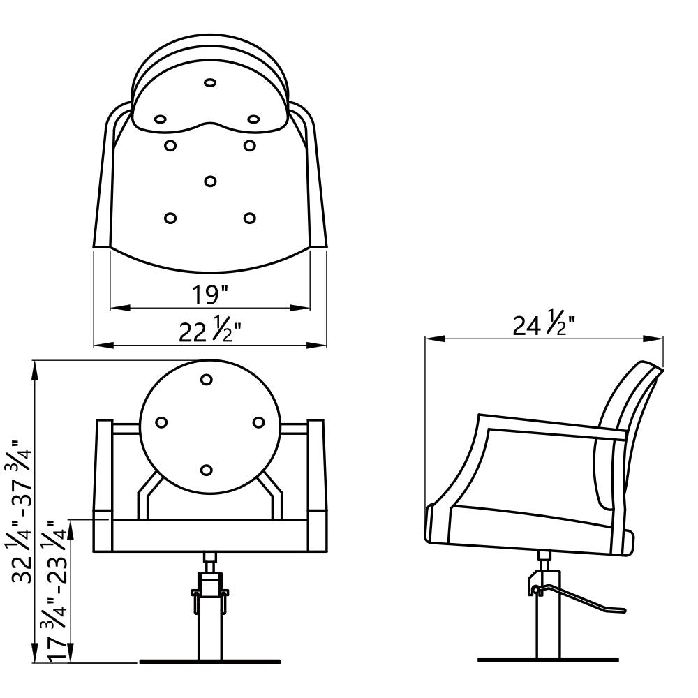 Salon Styling Chair, Heavy Duty Hydraulic Salon Stylist Chair Regent, Grey