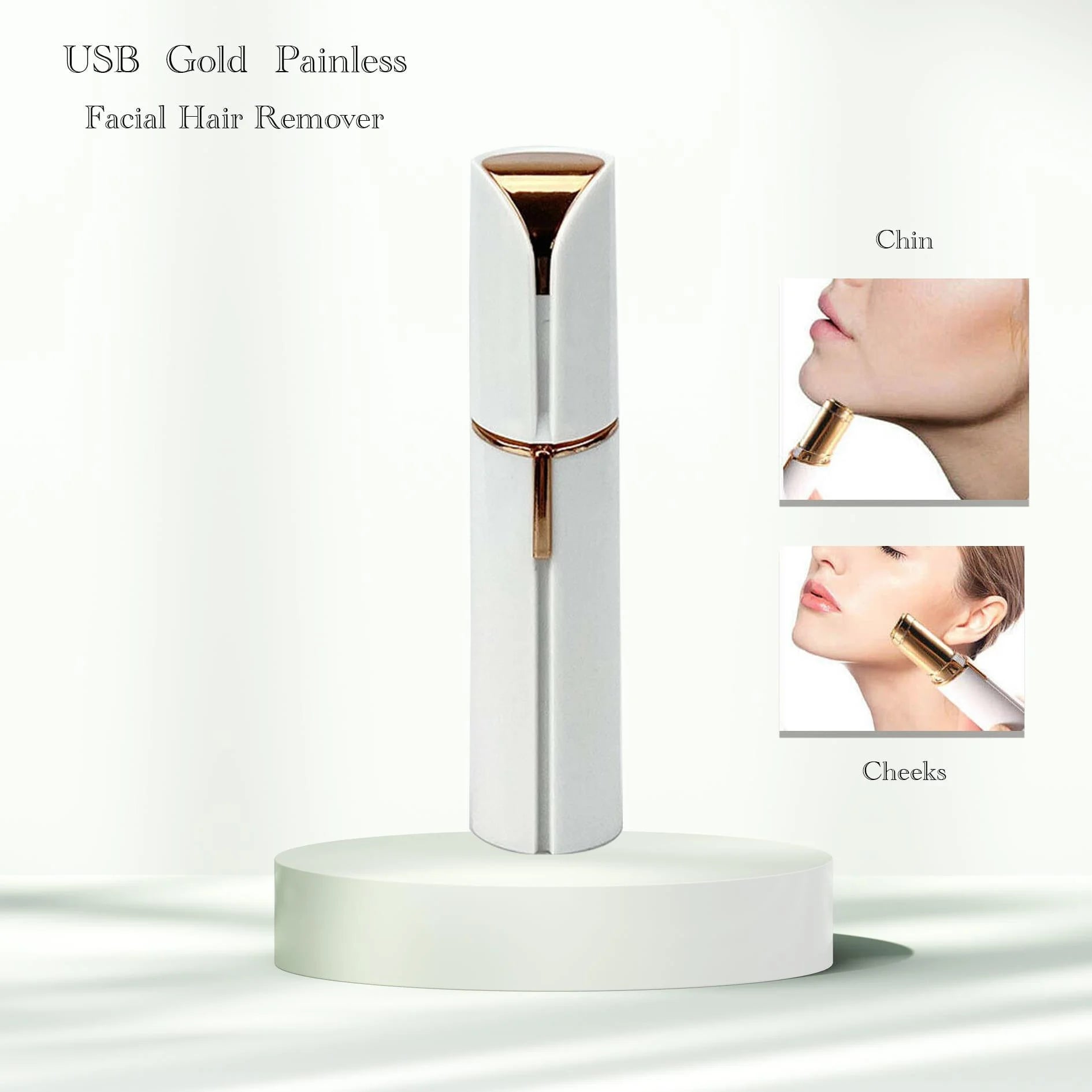 Women'S Painless Hair Remover, White/Rose Gold