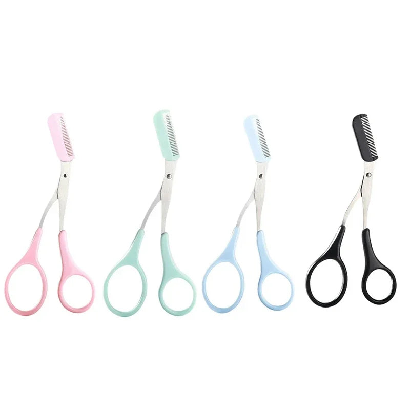 1/2/3/4Pcs Eyebrow Trimmer Makeup Tools Stainless Steel Eyebrow Scissors with Comb Hair Removal Eyebrows Shaping Makeup Tools