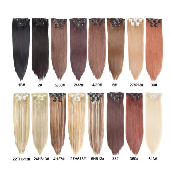 16 Clip-in Synthetic Straight Hairpiece