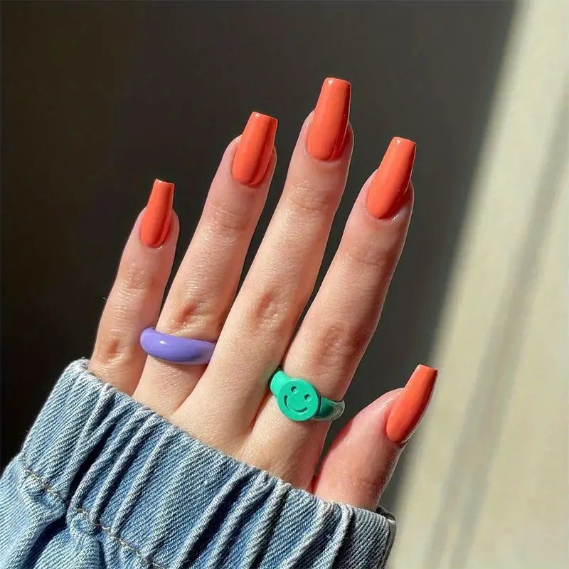 Wearable Solid Color Short Ballet Nails (Detachable)