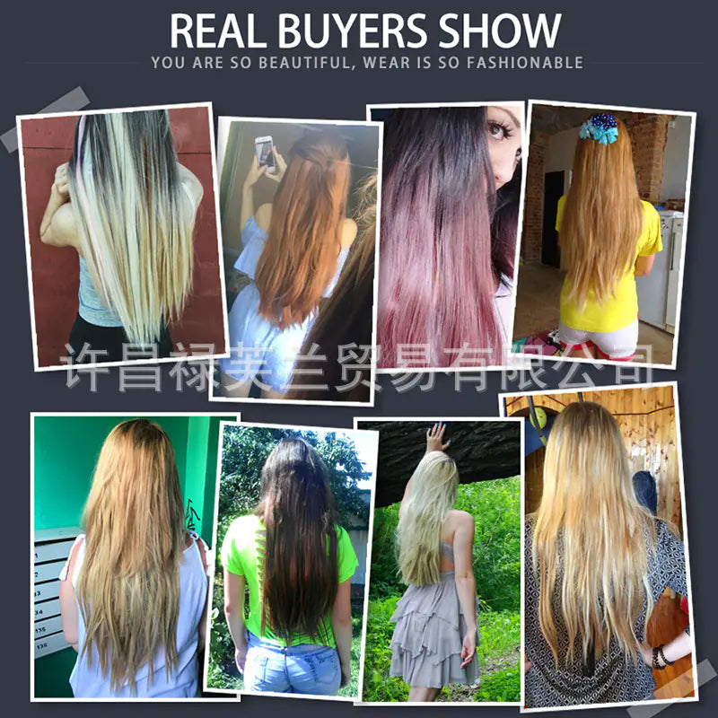 16 Clip-in Synthetic Straight Hairpiece